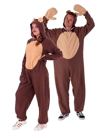 Rubies Disfraz Oso para adultos, hombre y mujer, Mono con capucha y cola, Talla única, Unisex para Carnaval, fiestas, despedidas y cosplay